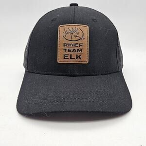 RMEF Team Elk Hat Cap Snap Back Mens One Size Black Mesh Trucker Hunting